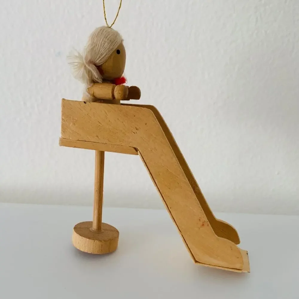 Vintage Wooden Dolly Ornament